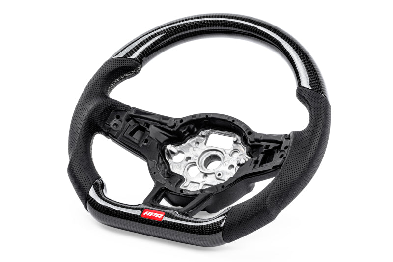 APR 15-26 Volkswagen Golf R/GTI/Jetta (MK7) Carbon Fiber/Silver Stitch Steering Wheel (Non Paddles)
