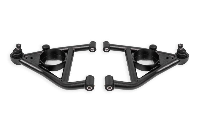 BMR 1967-1969 Chevrolet Camaro with Rear Bump Stops Lower A-Arms with STD Ball Joint Delrin - Black Hammertone