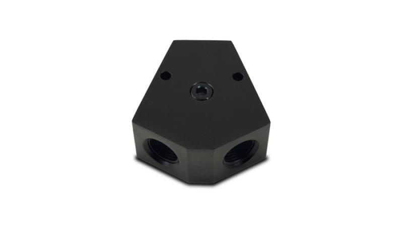 Vibrant Billet Aluminum Y-Block Fitting with 1/8in NPT Port - 3/8in NPT x 3/8in