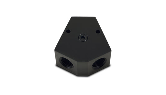 Vibrant Billet Aluminum Y-Block Fitting with 1/8in NPT Port - 3/8in NPT x 3/8in