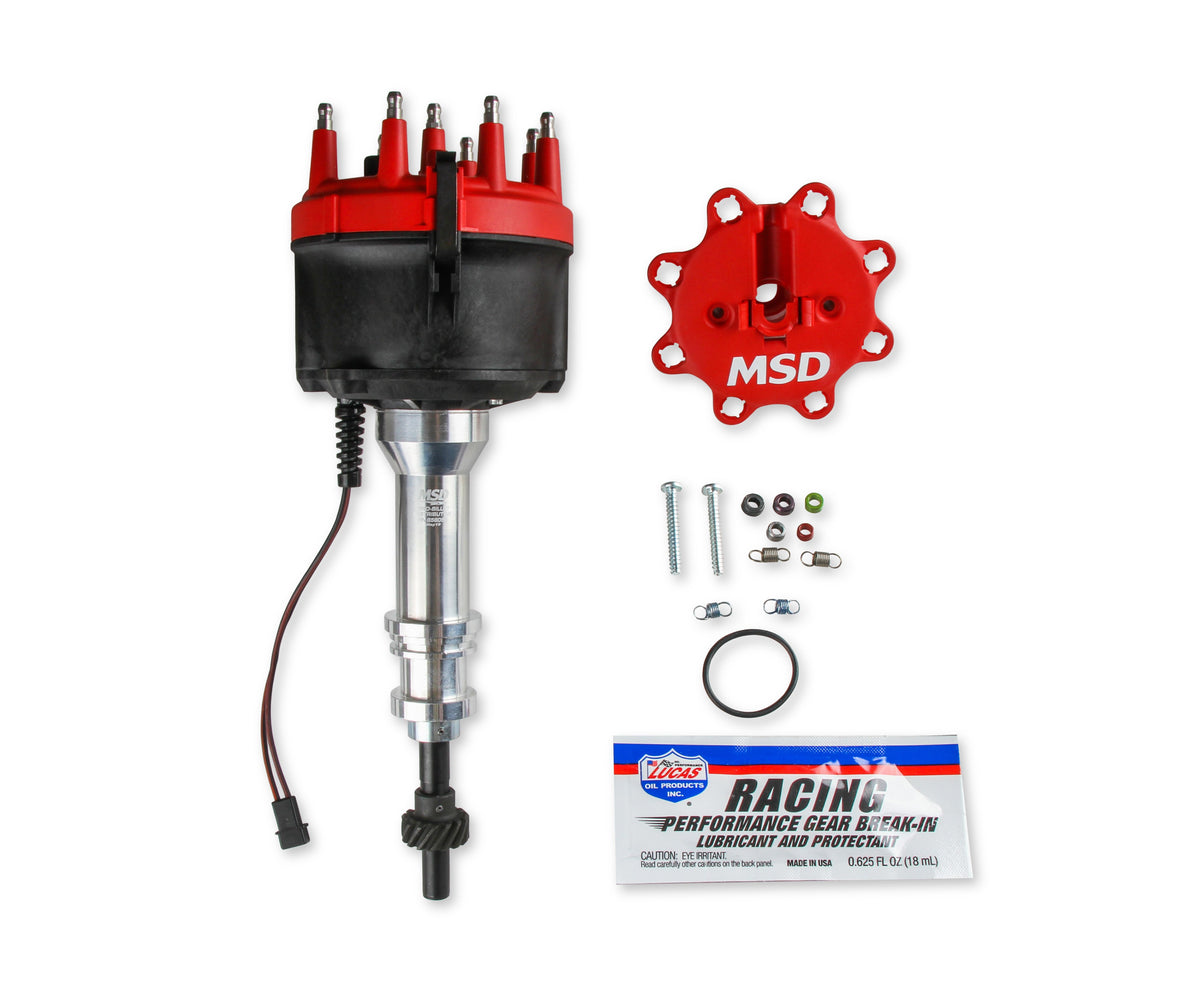 MSD 858051 Distributor, Billet for Ford 351W, for Edelbrock Victor Jr, w/Steel Gear