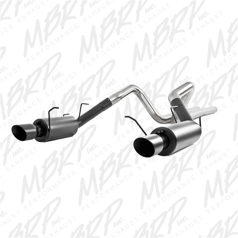 MBRP Ford Mustang GT 5.0L 3in Cat Back Street Version 4in Tips - Black