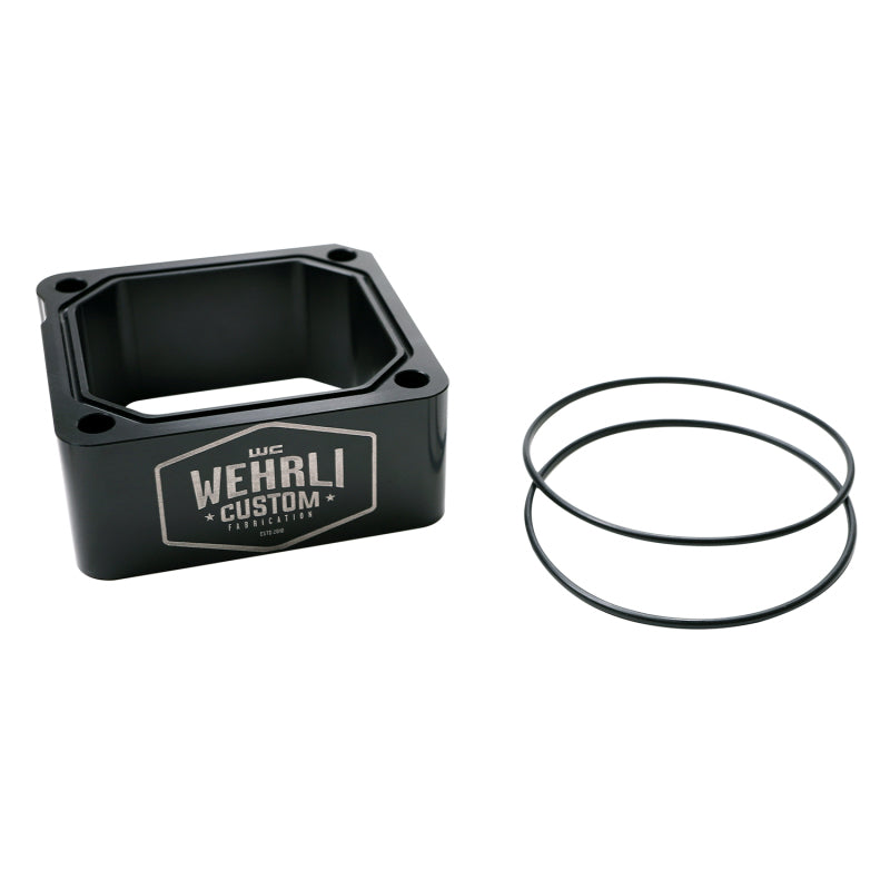 Wehrli Custom Fabrication WCF100338-BLKANO Billet Intake Spacer Kit Black Anodized Engraved for 1998-2007 Dodge Ram 2500 / 3500 Cummins