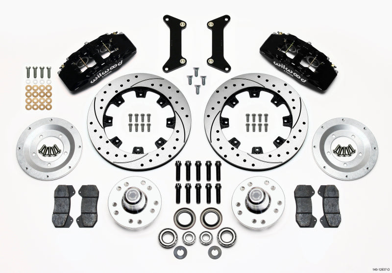 Wilwood Dynapro 6 Front Hub Kit 12.19in Drilled 79-87 GM G Body - #140-12837-D