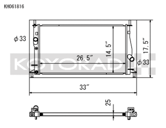 Koyo KH061816 for 04-09 Mazda Mazda3/Speed3 2.0/2.3L I4 NA/Turbo (MT) Radiator