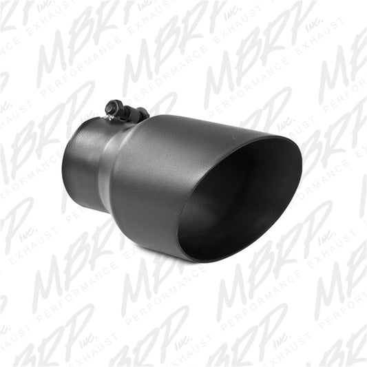 MBRP T5151BLK Universal Tip 4.5-inch OD 3-inch Inlet 8-inch Length Dual Walled Angled Exhaust Tip - Black