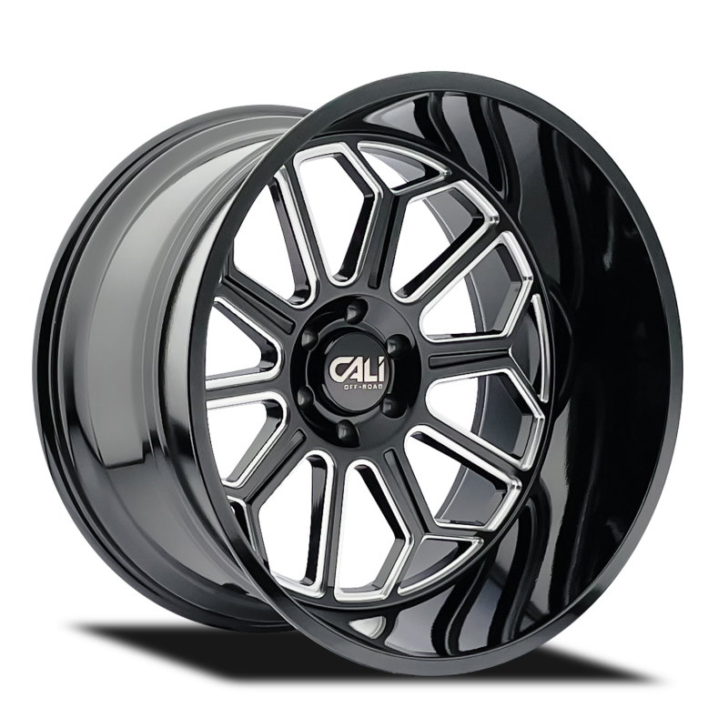 Cali Off-Road Auburn 9117 20x9 8x170 -12mm Gloss Black Milled Wheel 9117-2970BM