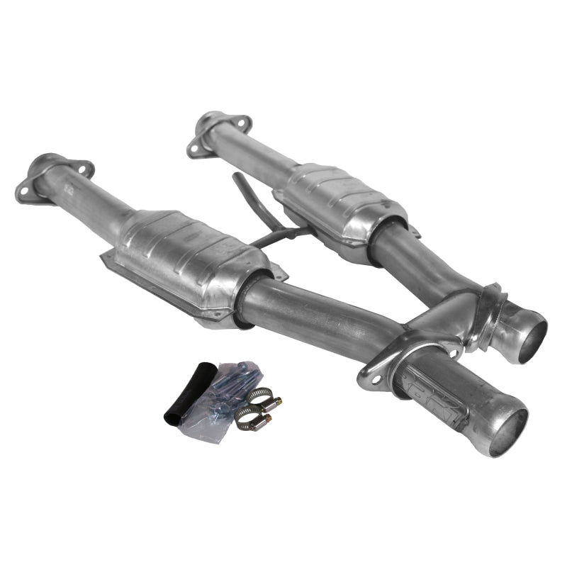 BBK Performance 1509 Short Mid H-Pipe with Catalytic Converters (2-1/2 in) for 1979-1993 Ford Mustang (5.0L) with BBK Long Tube Headers