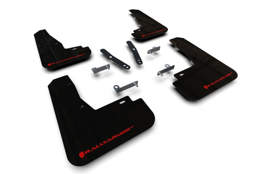 Rally Armor UR Mud Flaps - 2022-2024 Kia EV6 - Black/Red Logo - #MF91-UR-BLK-RD