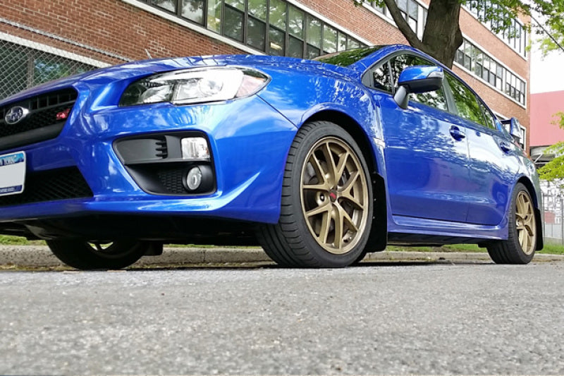 Rally Armor UR Mud Flaps - 2015-2021 Subaru WRX / WRX STI - Black/Blue Logo - #MF32-UR-BLK/LBL