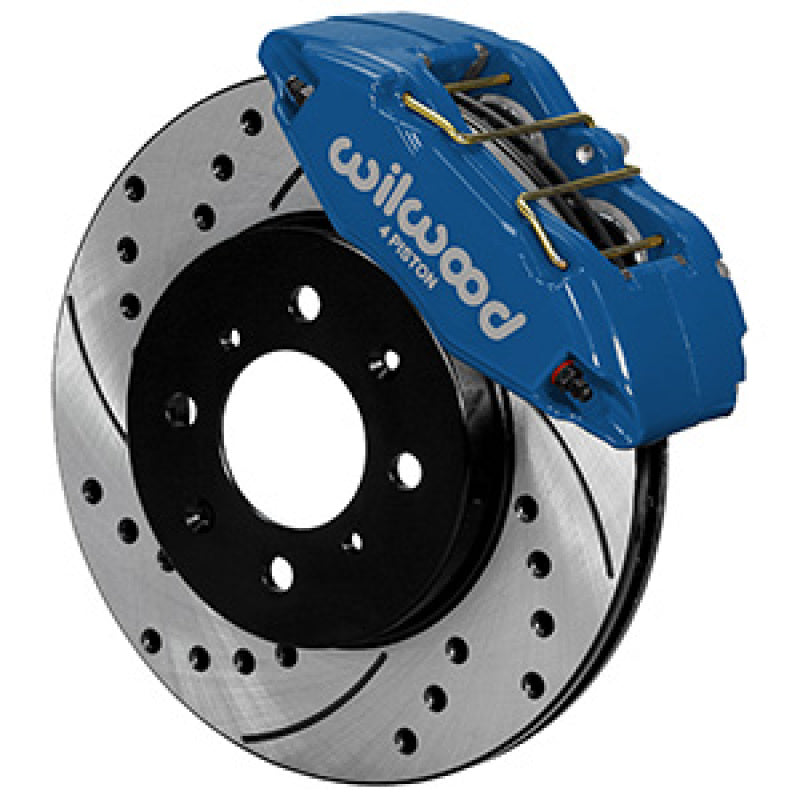 Wilwood DPHA Front Caliper & Rotor Kit Drilled Honda / Acura w/ 262mm OE Rotor - Competition Blue - #140-12996-DCB