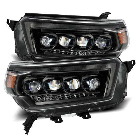 AlphaRex 880758 10-13 Toyota 4Runner NOVA LED Projector Headlights Plank Style Alpha Black w/Sequential Signal/DRL