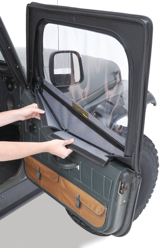 Bestop 88-95 Jeep Wrangler YJ Fabric Door Skins (Black Denim)