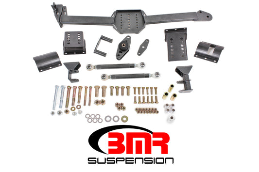 BMR 2005-2014 S197 Mustang Body Mount Watts Link Rod End/Poly with Adj. Axle Clamps (Rod End/Poly Bushings) - Black Hammertone