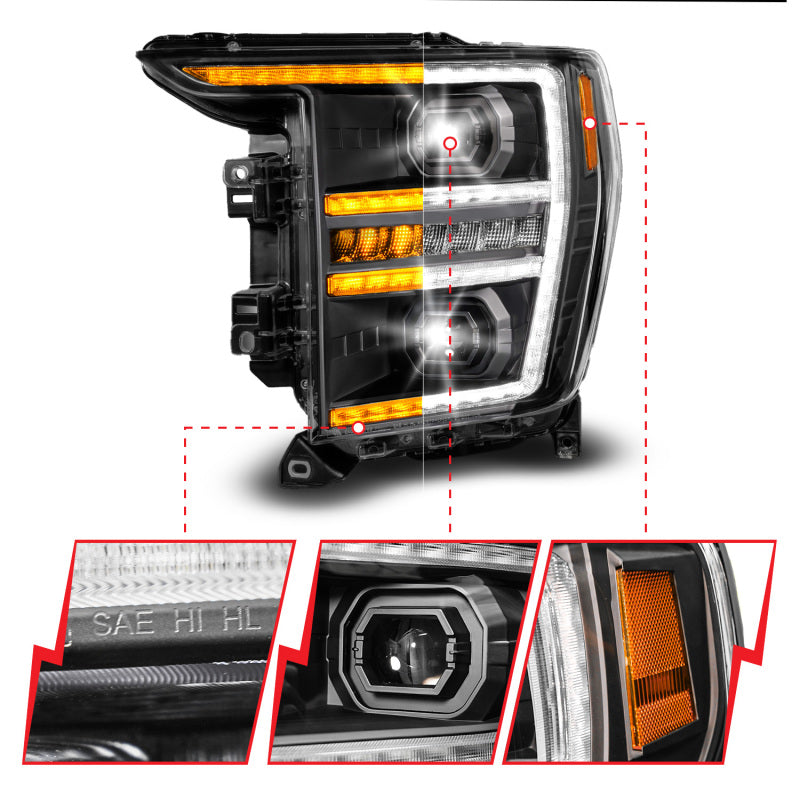 ANZO 2021-2023 Ford F-150 LED Projector Headlights