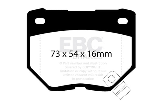 EBC 98-03 Nissan Skyline (R34) 2.5 GT (200) Greenstuff Rear Brake Pads DP2826