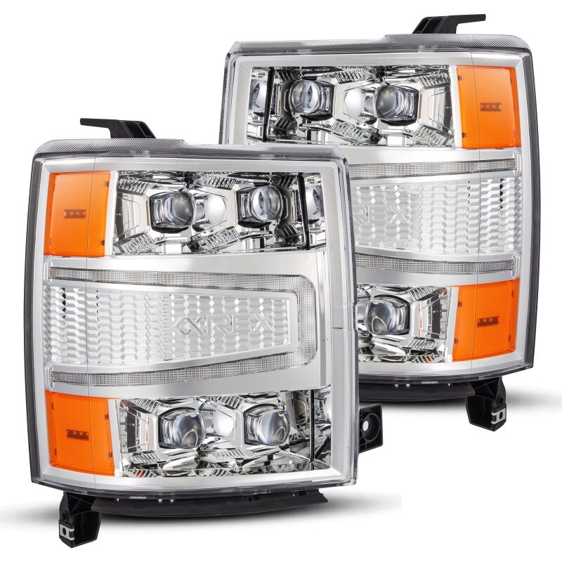 AlphaRex 880240 04-15 Chevrolet 1500 HD NOVA-Series LED Projector Headlights Chrome with Activation Light/Sequential Signal & Switchback DRL