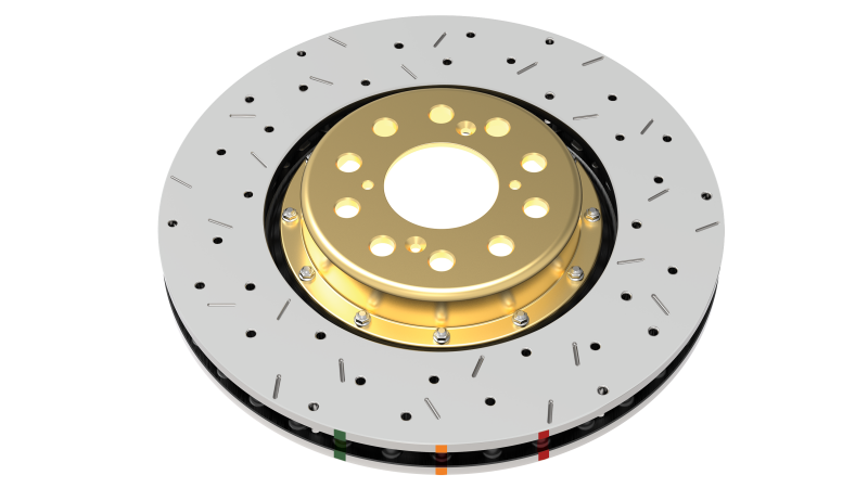 DBA 09-15 Cadillac CTS-V / 12-15 Chevrolet Camaro ZL1 Front Left 5000 Series 2 Piece Drilled & Slotted Rotor w/ Black Hat