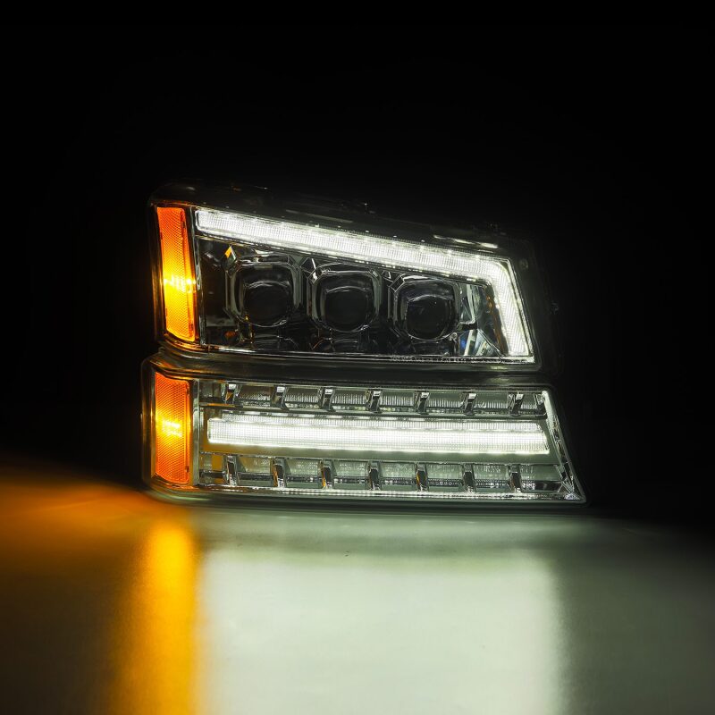 AlphaRex 880255 03-06 Chevrolet Silverado 1500/2500 HD/3500 HD/Avalanche Chrome NOVA LED Projector Headlights
