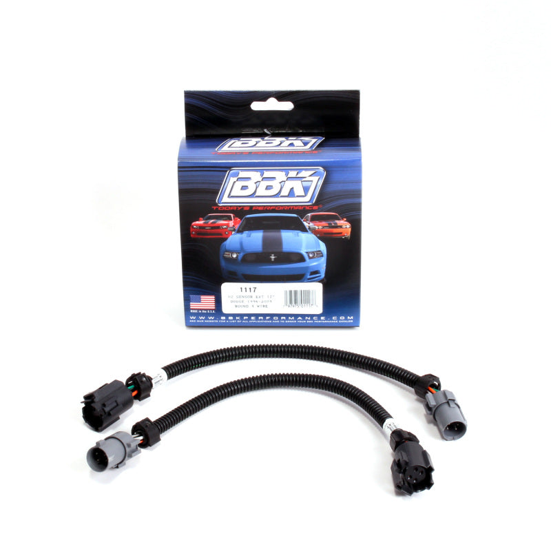 BBK Performance 1117 O2 Sensor Extension Harness 12 in 4-Pin Round Connector (Pair) for Dodge V8 Applications