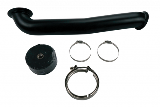 Wehrli Custom Fabrication WCF100811 3in Down Pipe Black for 2001-2016 Chevrolet Silverado / GMC Sierra 2500 HD / 3500 HD Duramax with S400 Single Turbo
