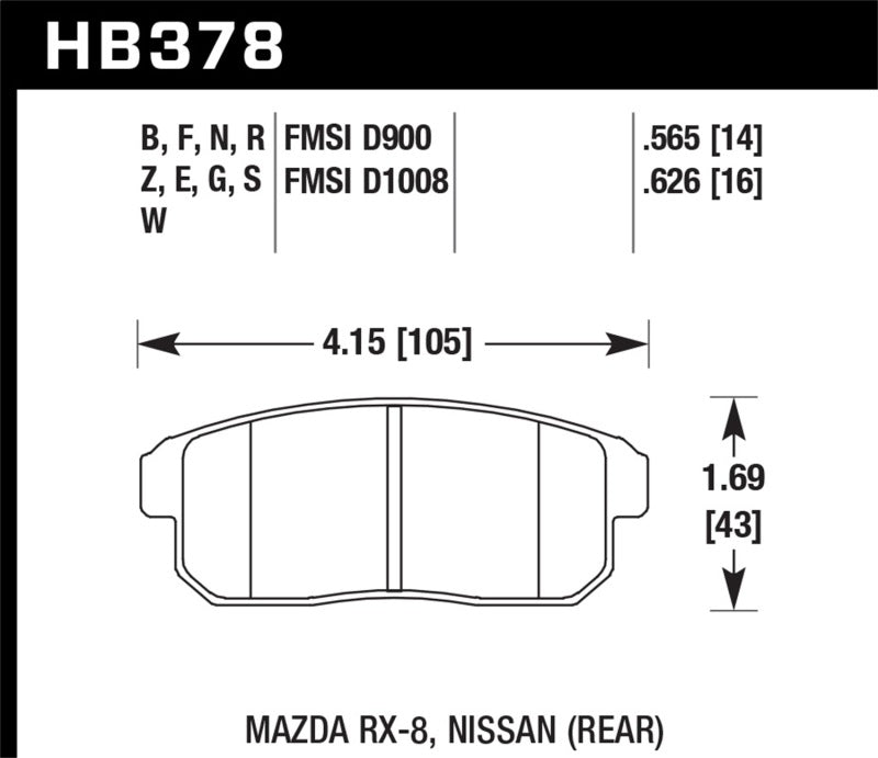 Hawk Performance HB378F.565 HPS Performance Street Brake Pads
