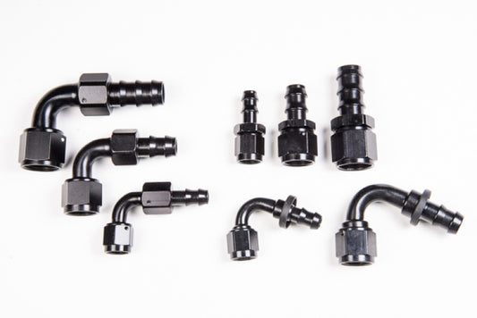 Radium Reusable black anodized aluminum Push-Lok hose ends - #14-0203
