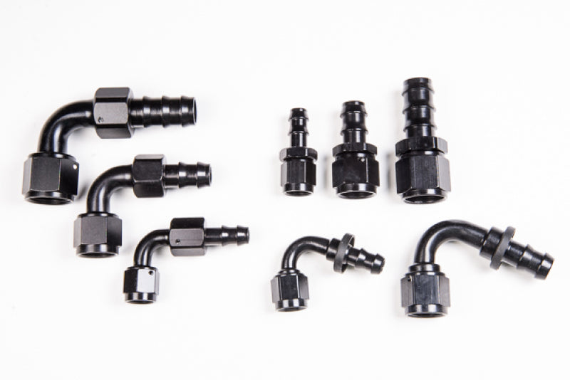 Radium Reusable black anodized aluminum Push-Lok hose ends - #14-0204
