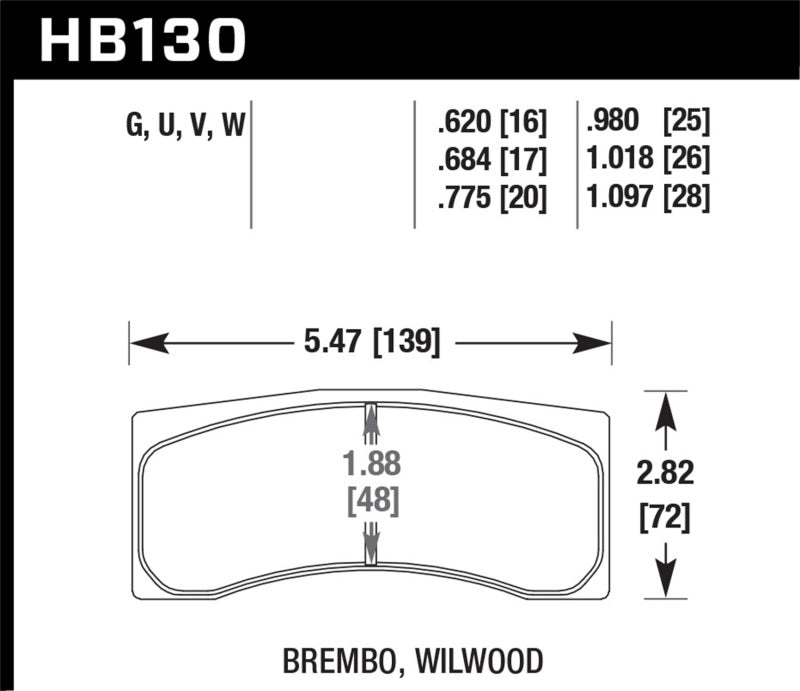 Hawk Performance HB130U1.097 DTC-70 Motorsport Brake Pads