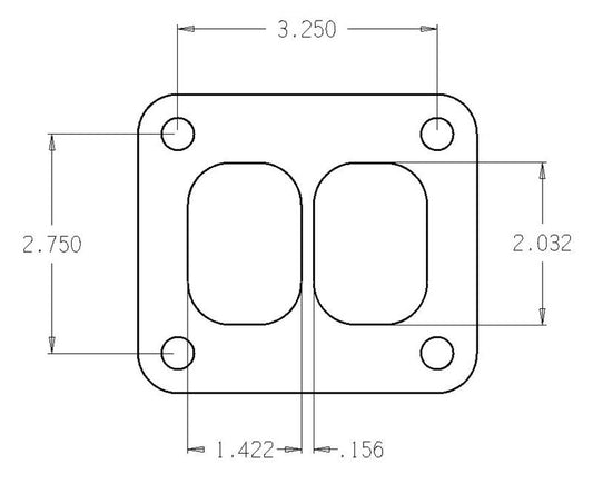 Cometic Gasket C4513 Divided .010 in Rubber Coated Stainless Turbo Inlet Flange Gasket for Garrett T4