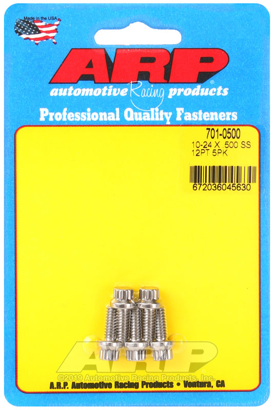 ARP 701-0500 10-24 x .500 12pt SS bolts