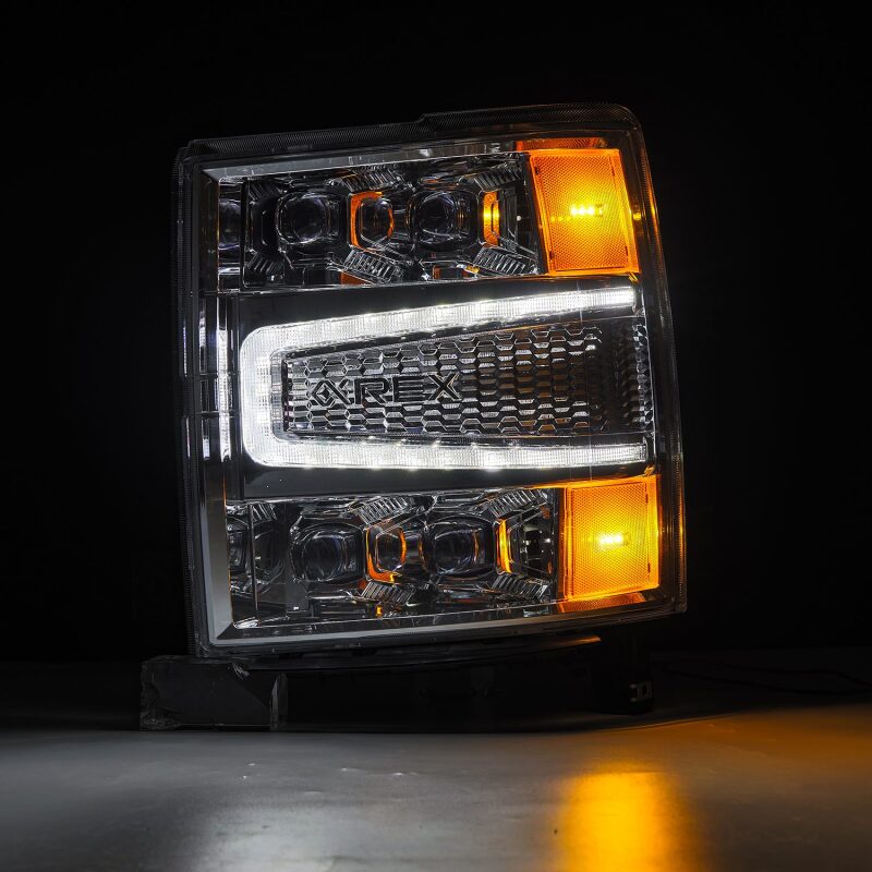 AlphaRex 880240 04-15 Chevrolet 1500 HD NOVA-Series LED Projector Headlights Chrome with Activation Light/Sequential Signal & Switchback DRL