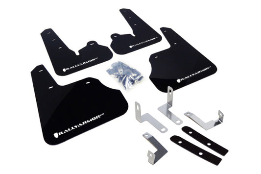Rally Armor UR Mud Flaps - 2012-2016 Subaru Impreza - Black/White Logo - #MF22-UR-BLK/WH