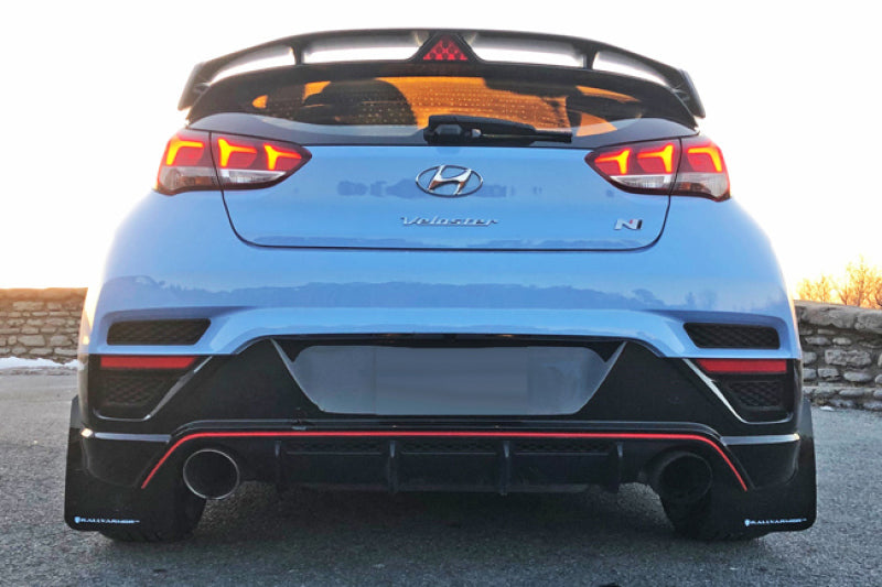 Rally Armor UR Mud Flaps - 2019-2022 Hyundai Veloster N - Black/Red Logo - #MF57-UR-BLK/RD