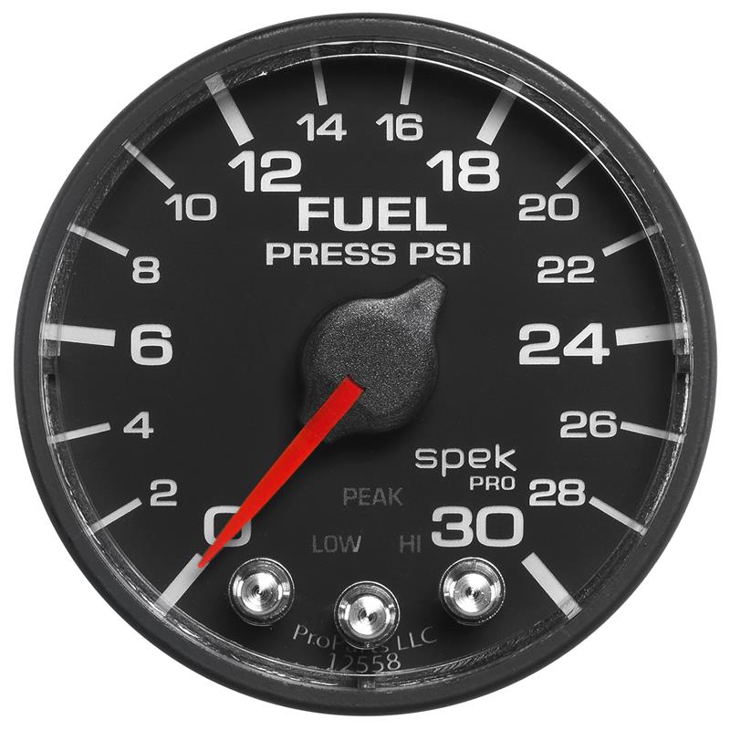 AutoMeter P316328 Spek-Pro 2-1/16in 30 PSI Fuel Pressure Gauge Stepper Black/Black