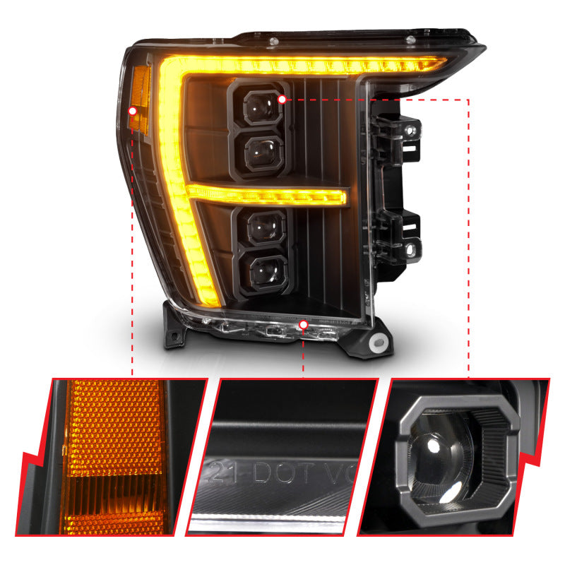 ANZO 2021-2023 Ford F-150 LED Projector Headlights