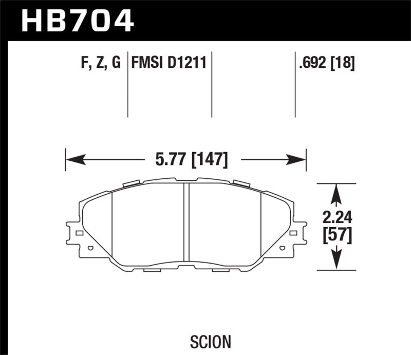 Hawk Performance HB704F.692 HPS Performance Street Brake Pads