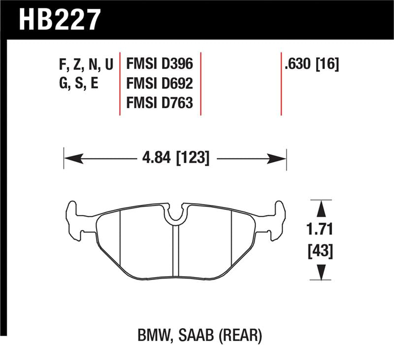 Hawk Performance HB227N.630 HP Plus Crossover Street/Motorsport Brake Pads