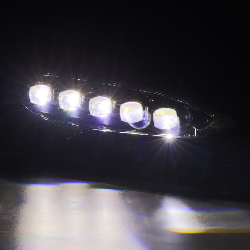 AlphaRex 880878 12-21 Tesla Model S NOVA LED Projector Headlights Alpha-Black w/Activation Light & Sequential.Signal / Switchback DRL