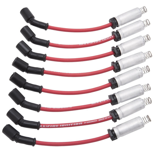 Edelbrock 22716 Max-Fire Plug Wire Set for GM LS Truck with Metal Sleeves Red