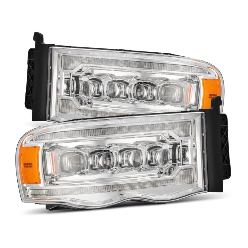 AlphaRex 880565 02-05 Dodge Ram 1500 NOVA LED Projector Headlights Plank Style Chrome w/Activation Light/Sequential Signal