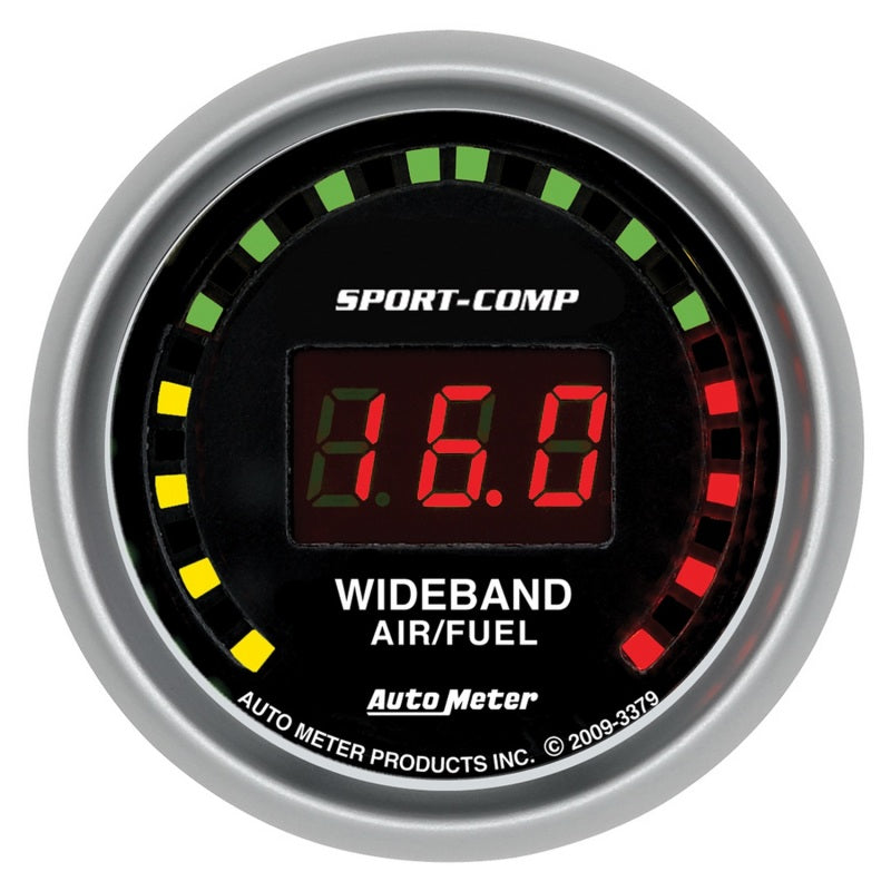 AutoMeter 3379 Sport-Comp 52mm Digital Wideband Air/Fuel Ratio Street Gauge