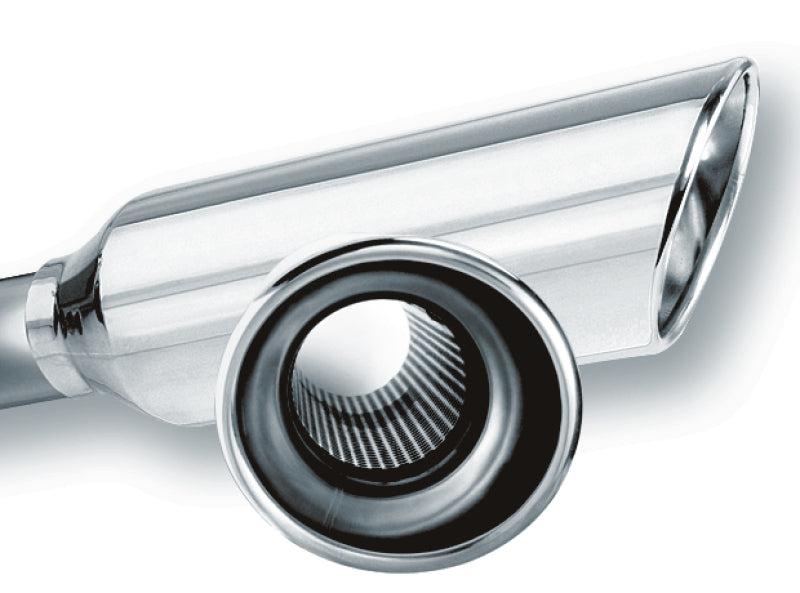 Borla 20248 2.25in Inlet 4in Round Rolled Angle Cut Resonated x 13in Long Exhaust Tip - #20248