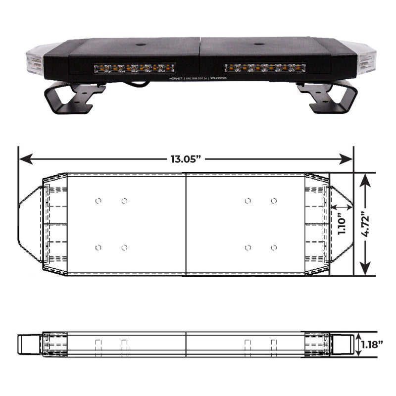 Putco for 16in Hornet Light Bar - (Amber) LED Stealth Rooftop Strobe Bar