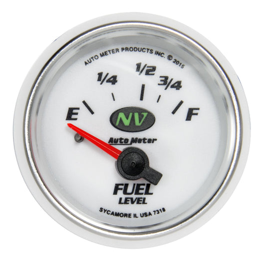 AutoMeter 7318 NV 2-1/16in 16-158 Ohm Electric Fuel Level Gauge
