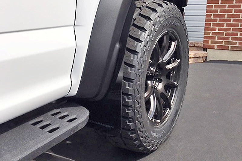 Rally Armor Mud Flaps - 2017-2020 Ford F-150 - RAL UR Blk Flap/Dark Grey Logo - #MF53-UR-BLK/DGRY