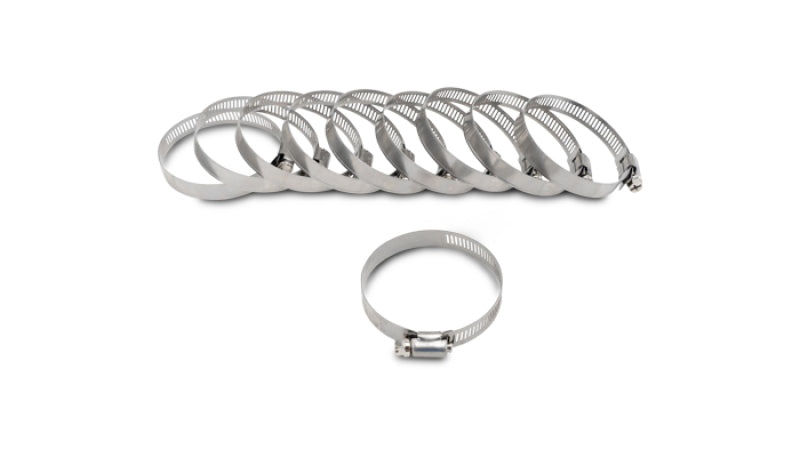 Vibrant S.S. Worm Gear Clamps Pack of 10 - Clamping Range: 1.30in - 2.16in