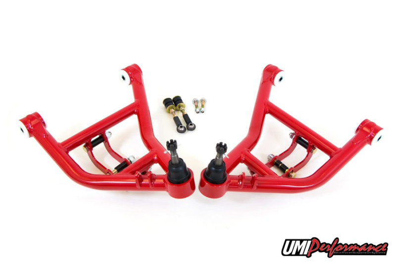 UMI Performance 2655-1-R Lower A-Arms Tall Ball Joints Race Version Red