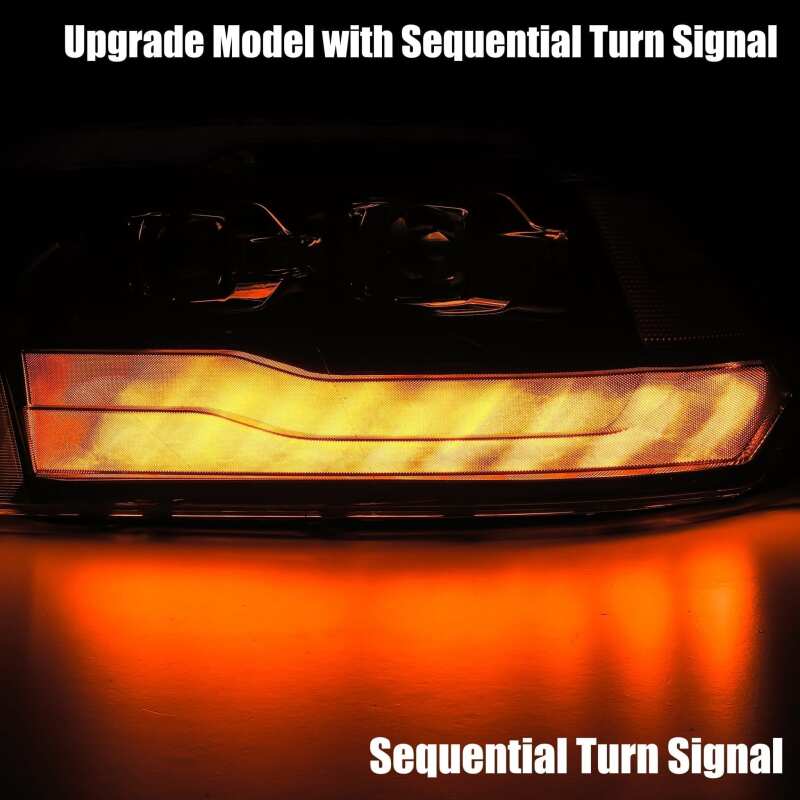 AlphaRex 880598 09-18 Dodge Ram 1500 HD PRO-Series Projector Headlights Plank Style Chrome w/Sequential Signal/DRL