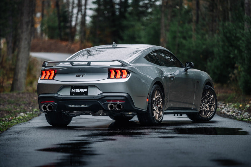MBRP Mustang 5.0L Blk Alum. SS 3in Cat-Back Exhaust with Quad Blk Tips
